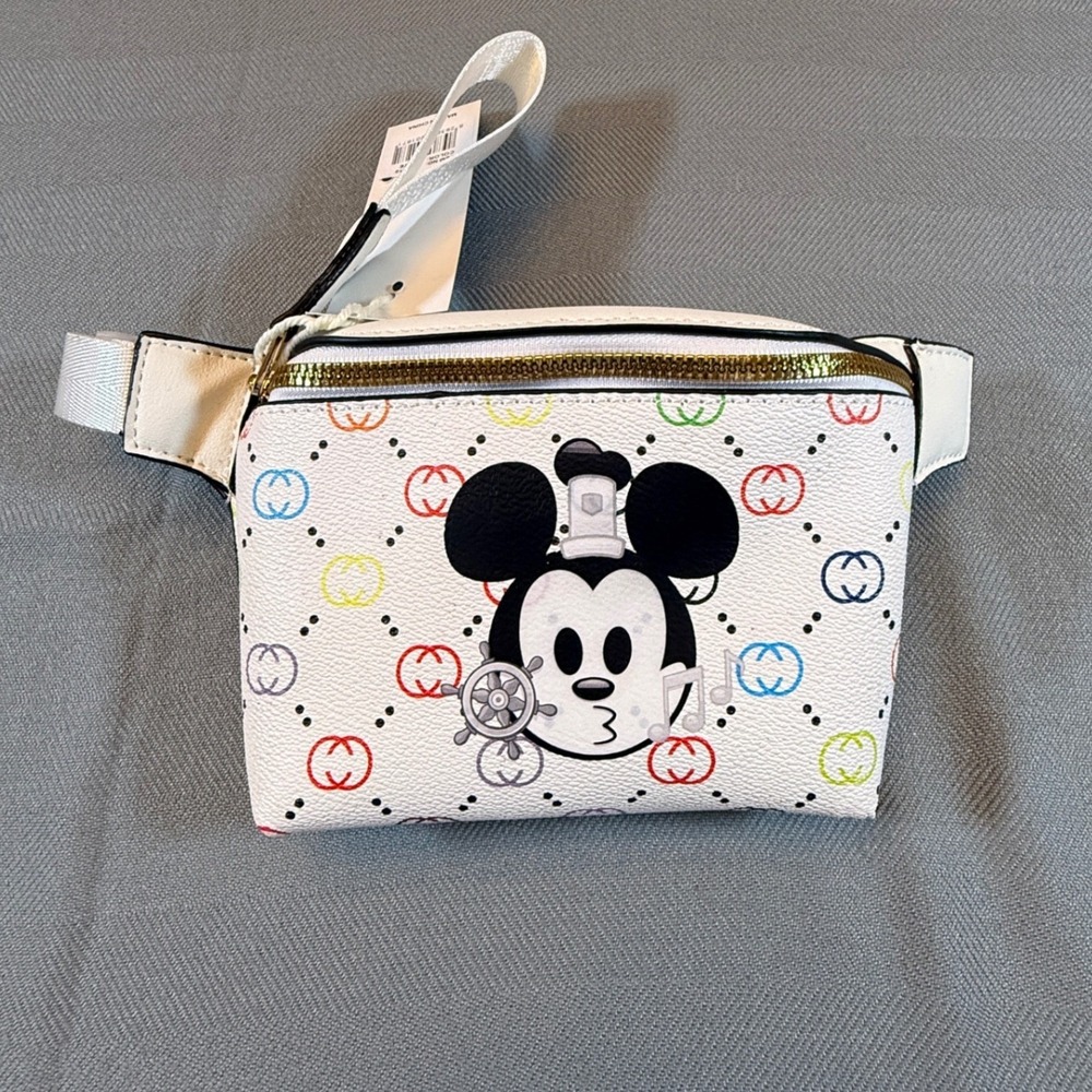 Luxie Collection Mickey Mouse Steamboat Willie Fanny Pack White Rainbow MF4310